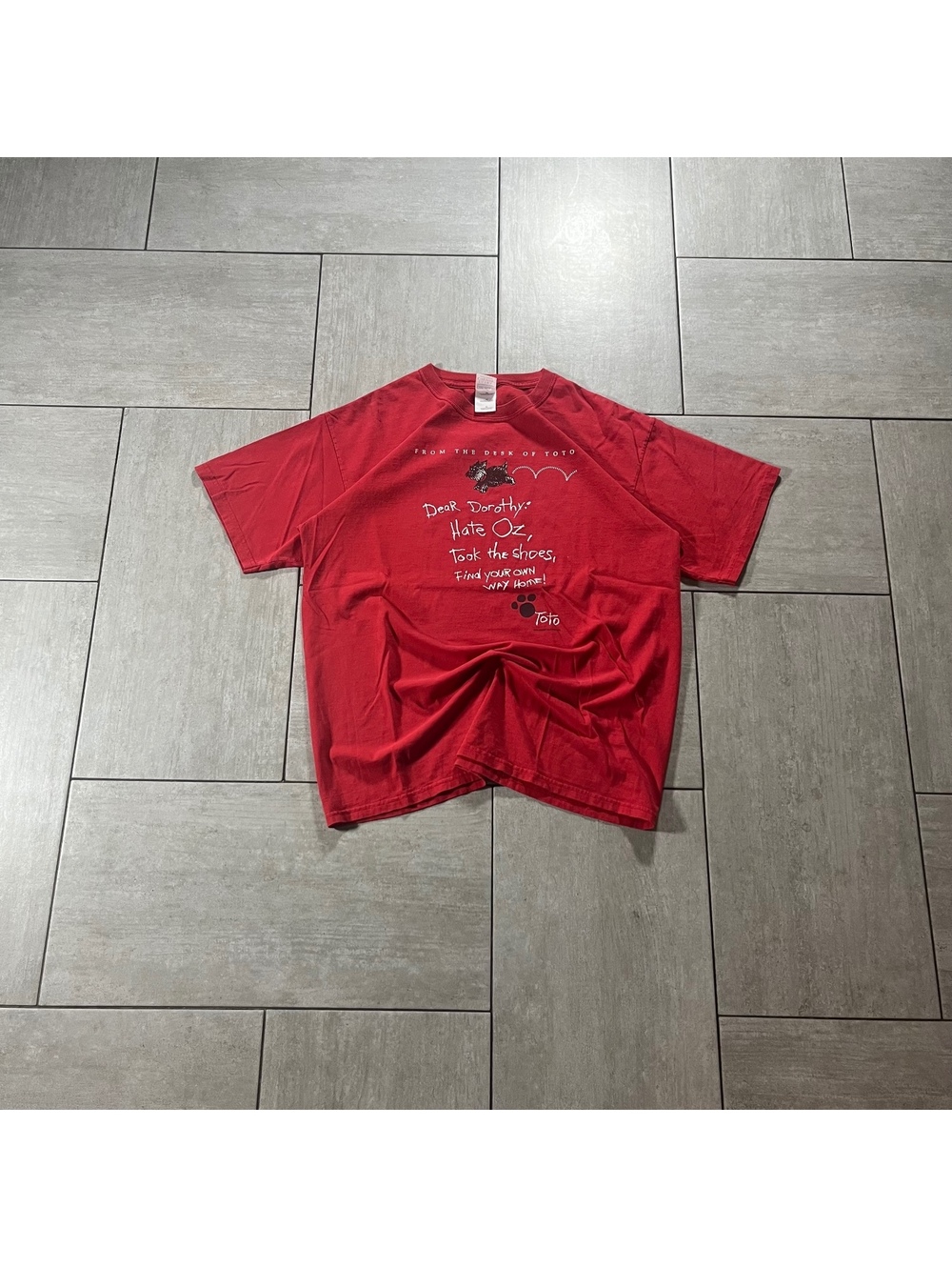 Vintage Gildan Red Graphic T-Shirt XL Heavyweight Cotton